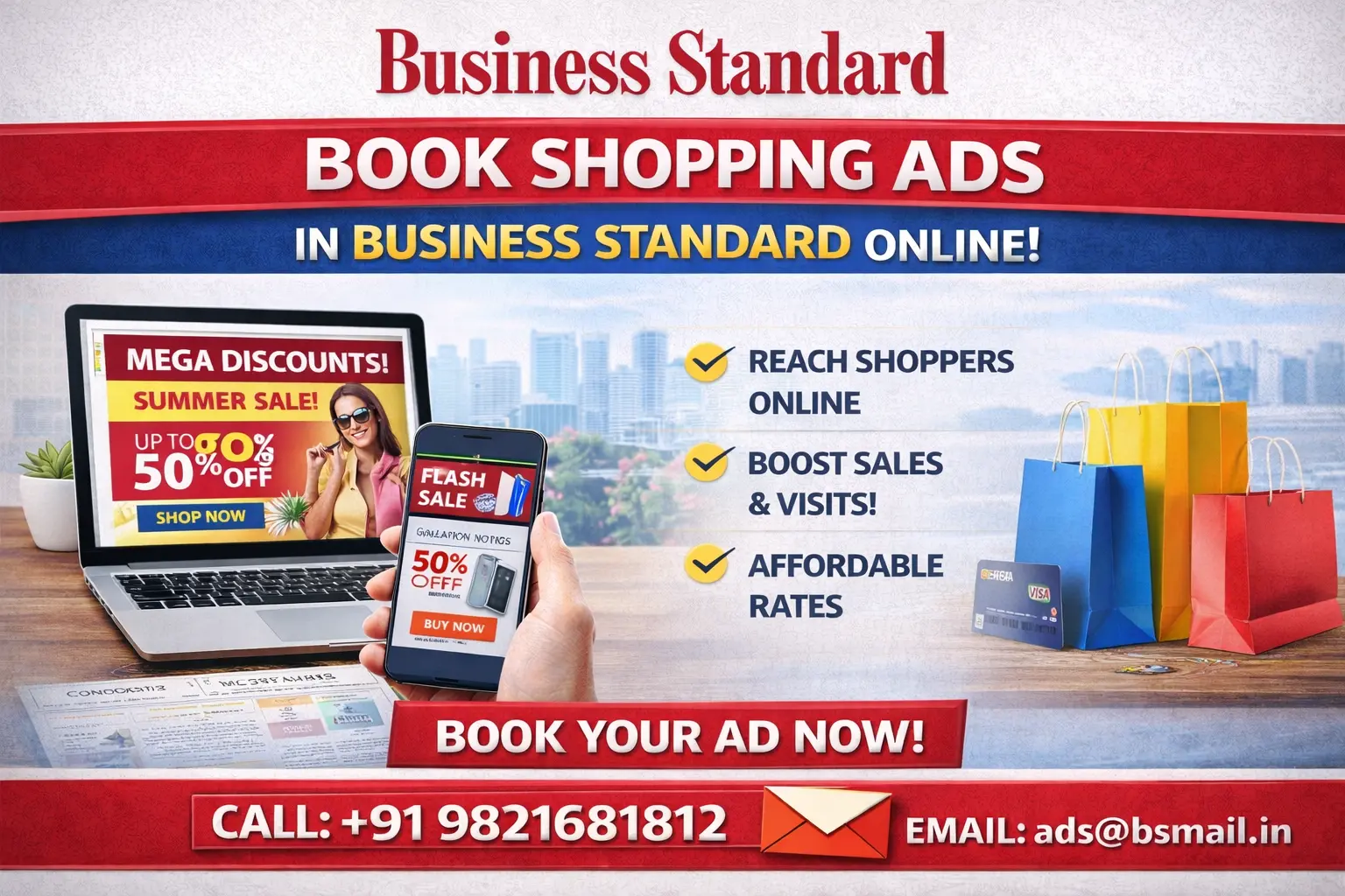 Book Shopping Ads in Business Standard Newspaper Online